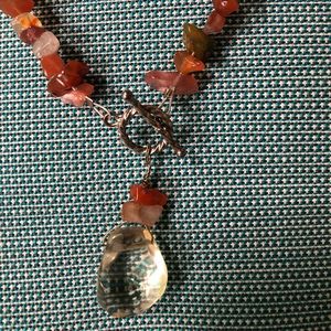 Sundance style beaded citron necklace